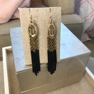Fringe earrings (gold and black plated brass)